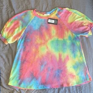 *Brand NEW* Cherish Tie Dye Bubble Sleeve Top